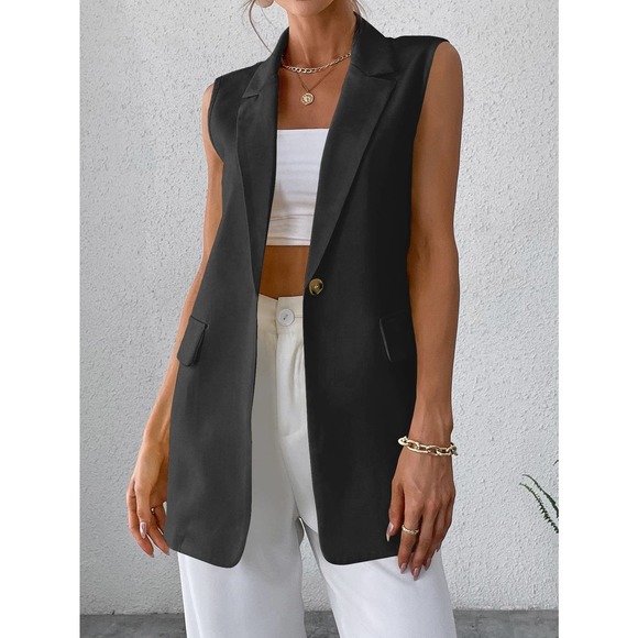 Women's Pink Sleeveless Vest - Picture 9 of 9